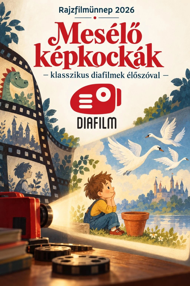 Rajzfilmünnep 2026. DIAFILMEK 2026 - Mesélő képkockák - klasszikus diafilmek élőszóval plakátja